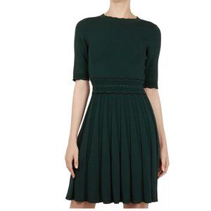 NWT Ted Baker Dorlean Skater Dress Dark Green Sz 2